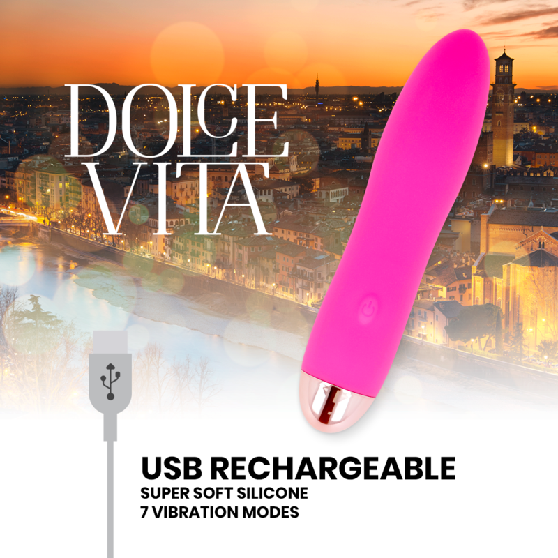 DOLCE VITA - VIBRADOR RECARREGÁVEL QUATRO PINK 7 VELOCIDADES - Image 4