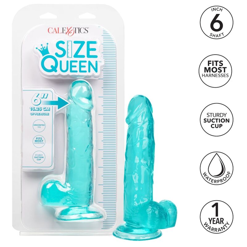CALEXOTICS - DILDO QUEEN TAMANHO AZUL 15.3 CM - Image 3
