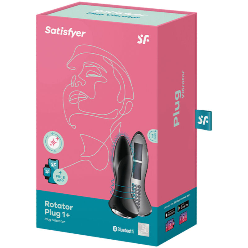 SATISFYER - ROTATOR PLUG 1+ PLUG VIBRADOR APP ROJO - Image 5