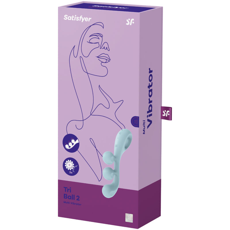 SATISFYER - MULTI VIBRADOR TRI BALL 2 AZUL - Image 4
