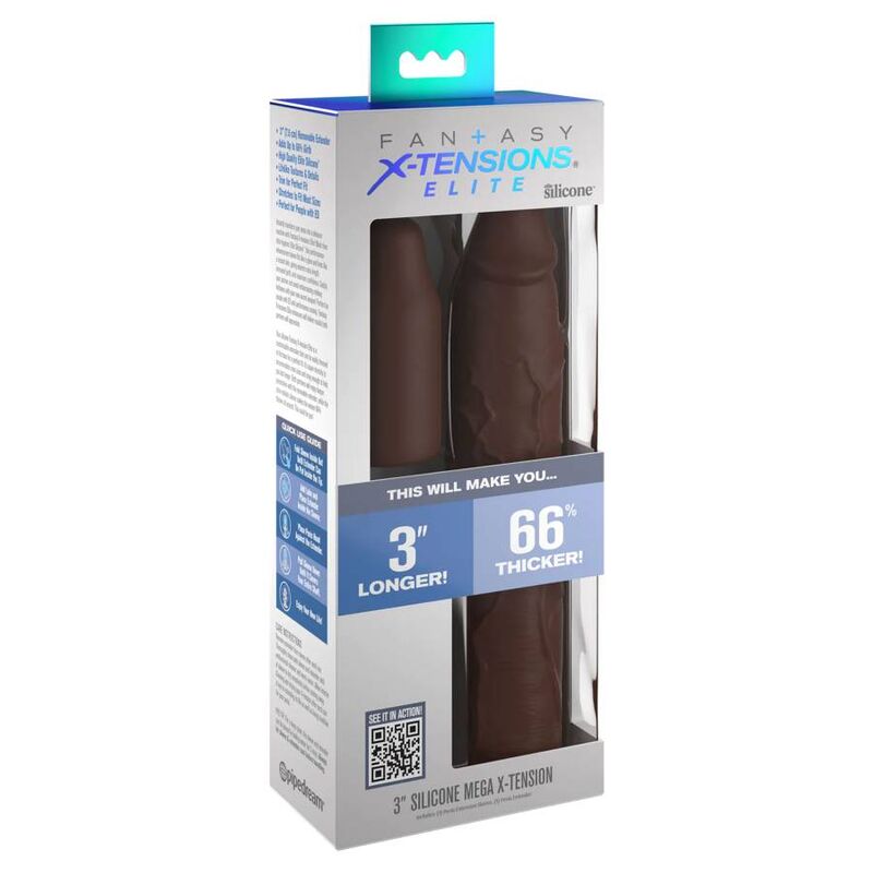 FANTASY X- TENSIONS - PIPEDREAMS SLEEVE 22,86 CM + 7,62 CM PLUG BROWN - Image 3