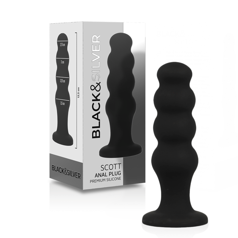 BLACKSILVER - PLUG ANAL DE SILICONE SCOTT PREMIUM PRETO