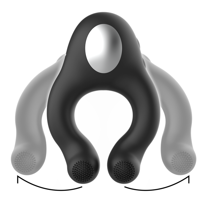 BLACKSILVER - ANEL VIBRADOR DE SILICONE 3 MOTORES RECARREGÁVEIS PRETO - Image 4