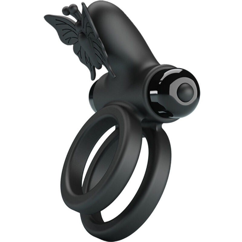 PRETTY LOVE - ANEL VIBRADOR DUPLO COM ESTIMULADOR PRETO - Image 5