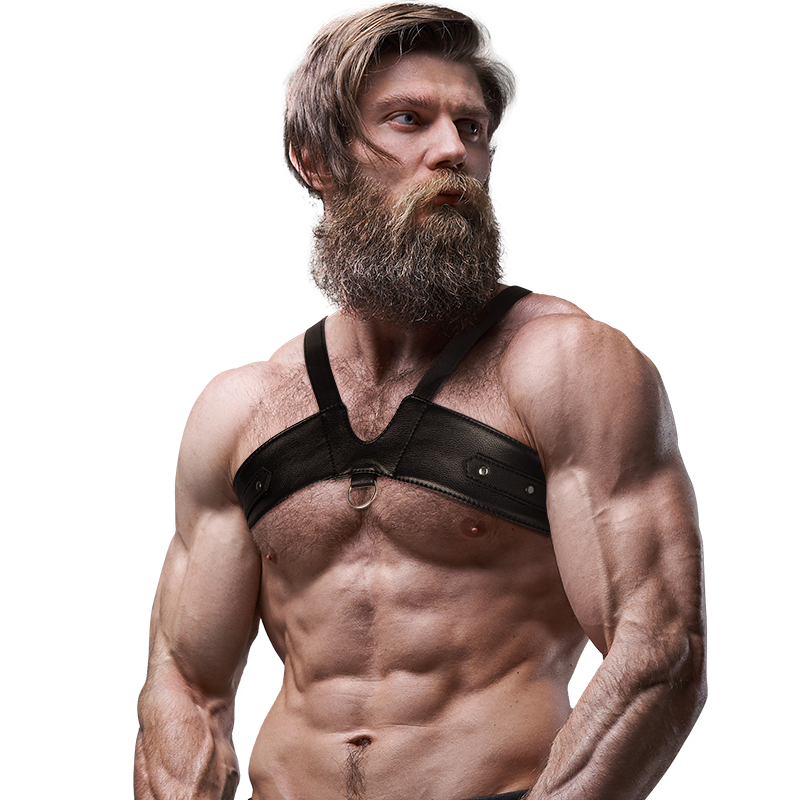 FETISH SUBMISSIVE ATTITUDE - ARNÊS DE PEITO DE COURO ECOLÓGICO BRIGADE MASCULINO - Image 4