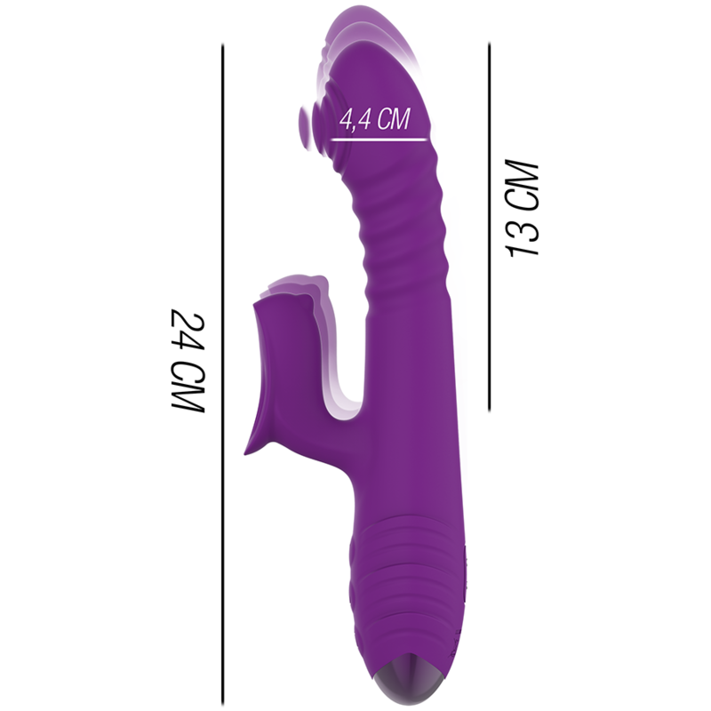 INTENSE - VIBRADOR RECARREGVEL MULTIFUNO IGGY PARA CIMA E PARA BAIXO COM ESTIMULADOR CLITÓRICO ROXO - Image 3