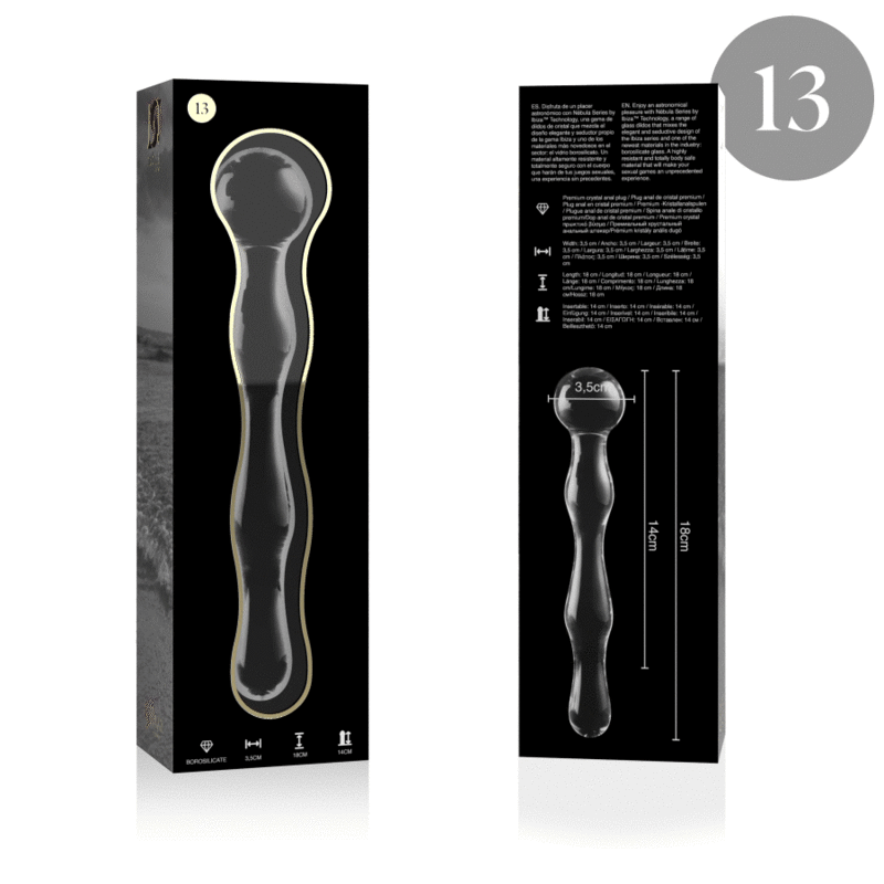 NEBULA SERIES BY IBIZA - MODELO 13 DILDO CRISTAL TRANSPARENTE 18 CM -O- 3.5 CM - Image 4