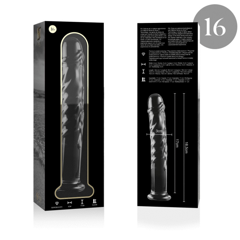 NEBULA SERIES BY IBIZA - MODELO 16 DILDO CRISTAL TRANSPARENTE 18.5 CM -O- 3 CM - Image 4