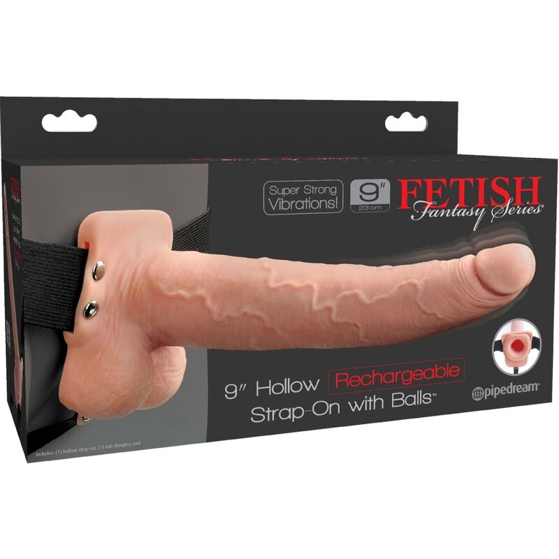 FETISH FANTASY SERIES - ARNÊS AJUSTVEL PÉNIS REALISTA COM BOLAS RECARREGVEIS E VIBRADOR 23 CM - Image 5