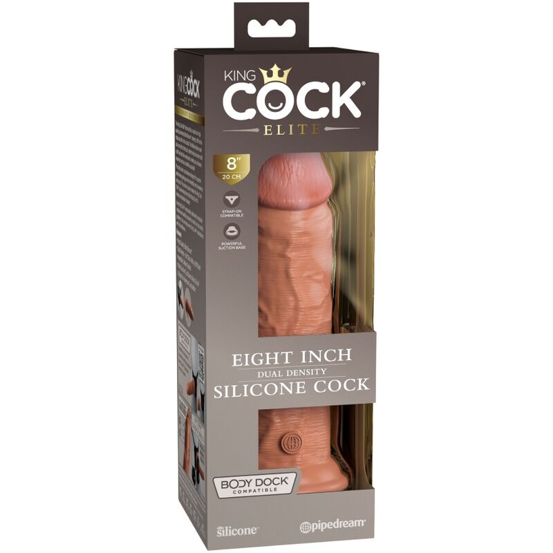 KING COCK - ELITE DILDO DE SILICONE REALISTA 20.3 CM CARAMELO - Image 5