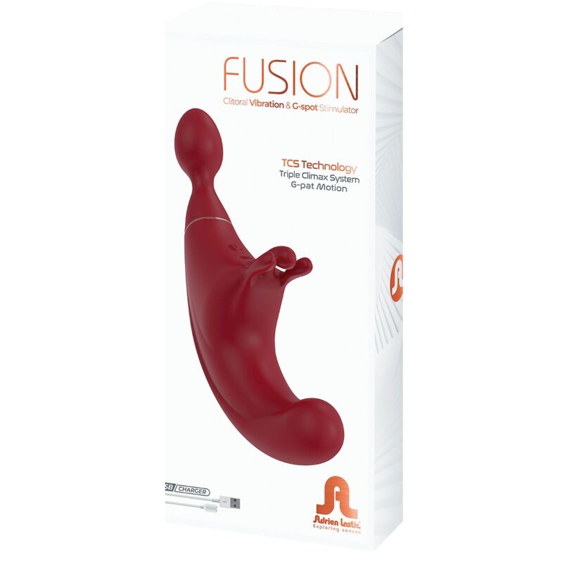 ADRIEN LASTIC - FUSION ESTIMULADOR DE CLITÓRIS TRIPLO G-SPOT VERMELHO - Image 3