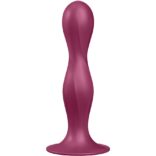 SATISFYER - DOUBLE BALL-R DILDO SILICONA GRANATE