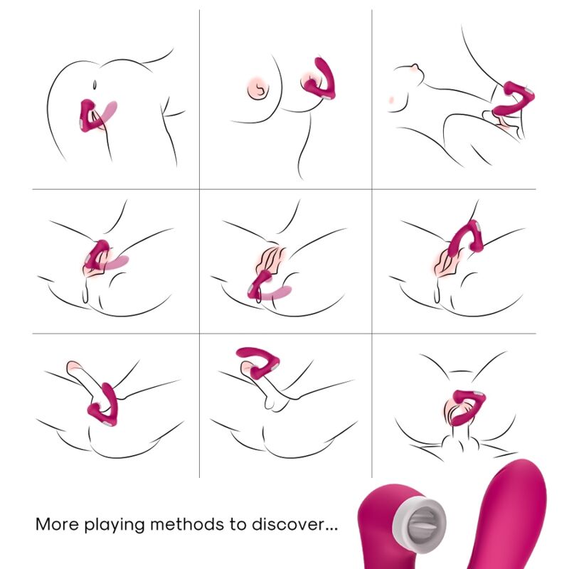 ARMONY - SECRETKISS LIMPEZA VIBRATÓRIA NO CLITÓRIS E VIBRADOR CURVO FÚCSIA - Image 4