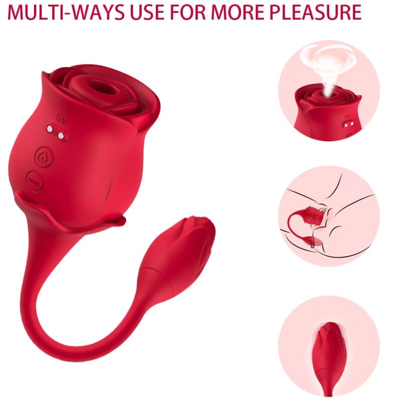 ARMONY - SUCKER DE CLITÓRIS ROSA E VIBRADOR 10 MODOS VERMELHO - Image 5
