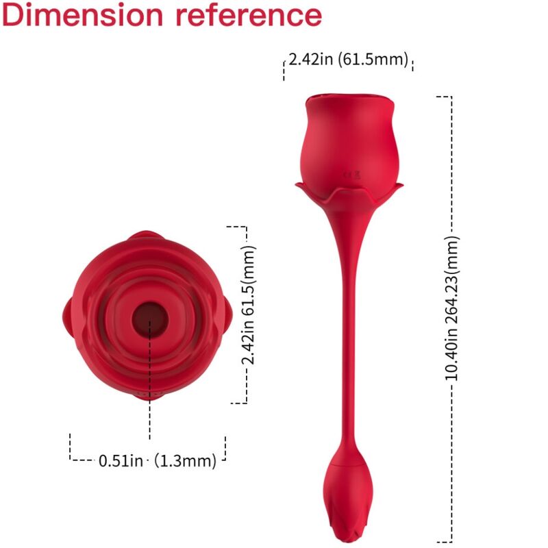 ARMONY - SUCKER DE CLITÓRIS ROSA E VIBRADOR 10 MODOS VERMELHO - Image 4