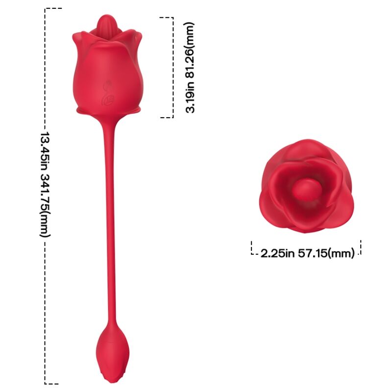 ARMONY - ESTIMULADOR DE SUCÇÃO E VIBRADOR 2 EM 1 ROSA 10 MODOS COM CAUDA VERMELHA - Image 4