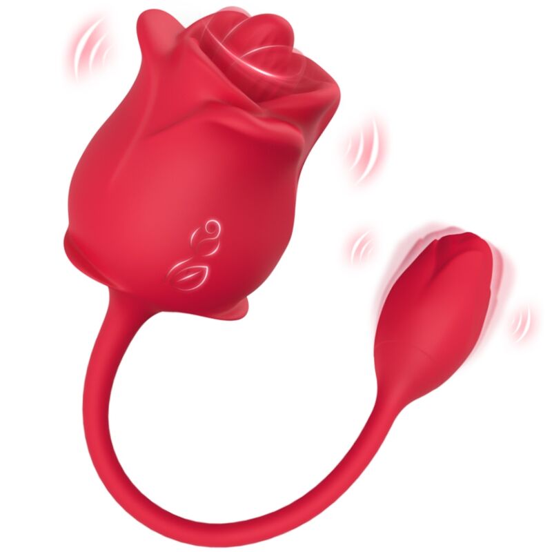 ARMONY - ESTIMULADOR DE SUCÇÃO E VIBRADOR 2 EM 1 ROSA 10 MODOS COM CAUDA VERMELHA - Image 5