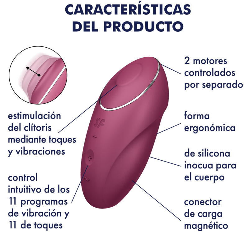 SATISFYER - TAP CLIMAX 1 VIBRADOR LAY-ON ROJO - Image 5