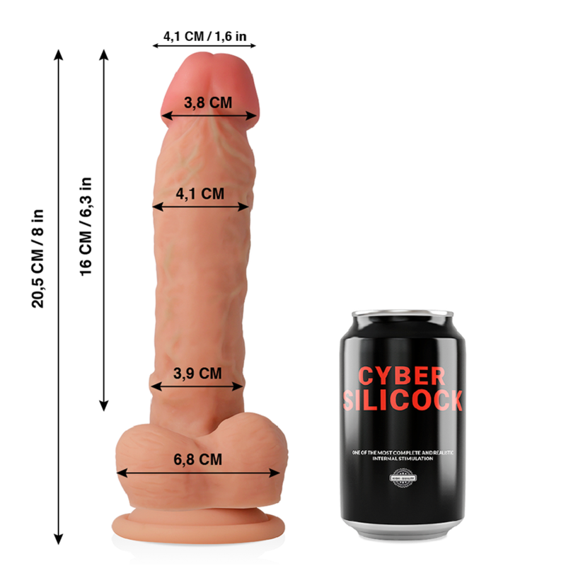 CYBER SILICOCK - DONG DE SILICONE LÍQUIDO MACIO ULTRA REALISTA 20.5 CM -O- 4.1 CM - Image 2