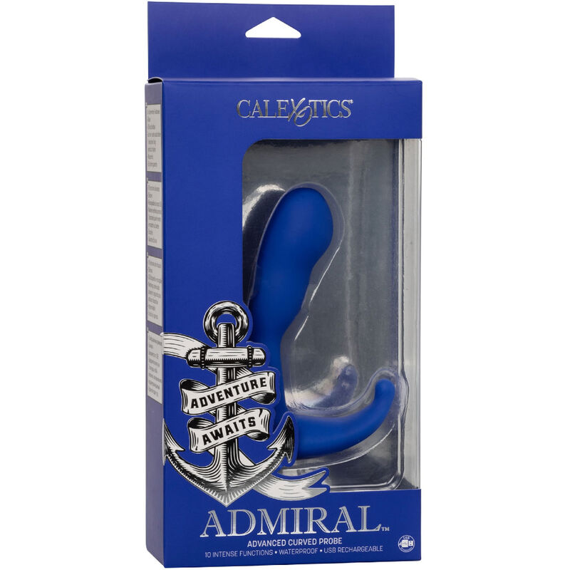 CALEXOTICS - ADMIRAL ESTIMULADOR ANAL CURVO E VIBRADOR AZUL - Image 5