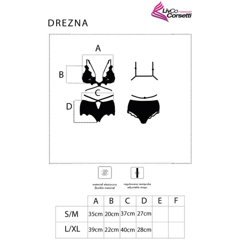 LIVCO CORSETTI FASHION - DREZNA LC 90733 SUJETADOR + PANTY NEGRO - Image 5