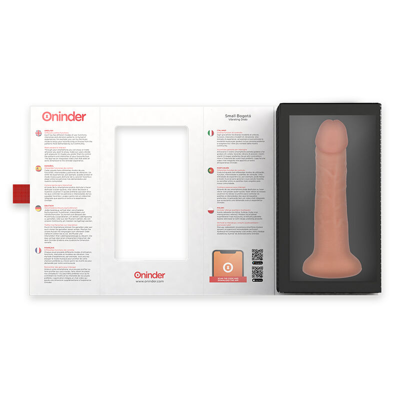 ONINDER - VIBRADOR PEQUENO BOGOTÁ DILDO 9 VELOCIDADES NATURAL 17.5 CM -O- 4 CM - APLICATIVO GRATUITO - Image 4