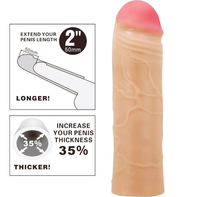 PRETTY LOVE - CHANE PENIS EXTENDER COBERTURA CARNE - Image 5