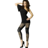 CHILIROSE - CR 3390 LEGGINS PRETO LEOPARDO S/M