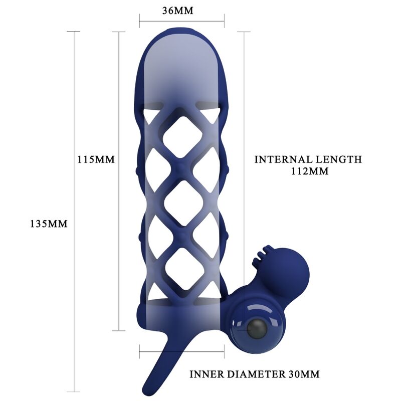 PRETTY LOVE - GIANN ANEL VIBRADOR COM BAINHA DE SILICONE AZUL - Image 4