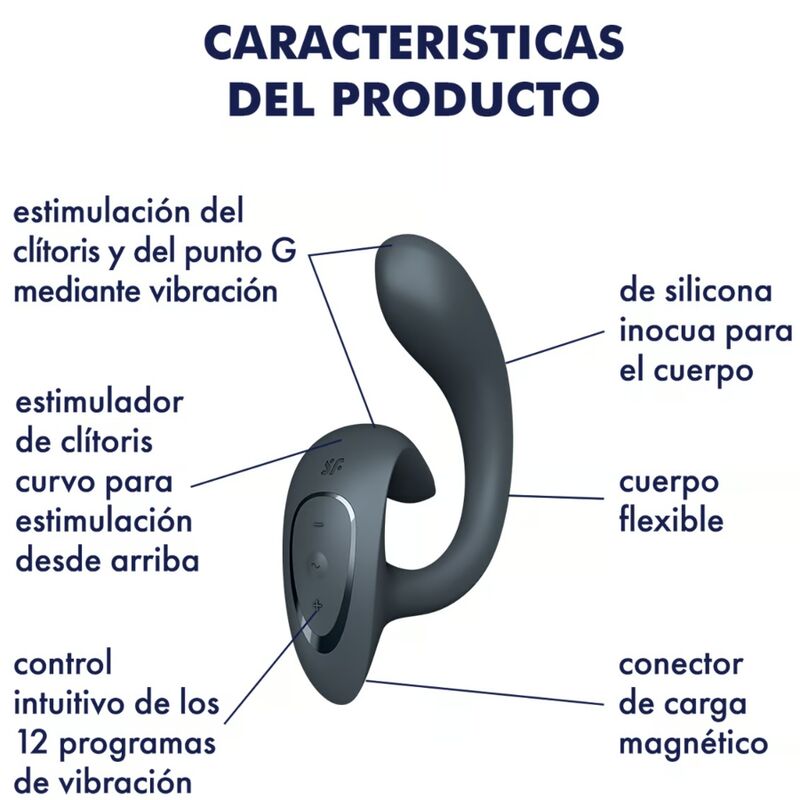 SATISFYER - G FOR GODDESS 1 COELHO VIBRADOR CINZA ESCURO - Image 4