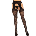 LEG AVENUE - MEIAS LIGAS DE RENDA PRETAS
