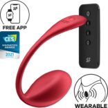 SATISFYER - SHINY PETAL ESTIMULADOR DE CONTROLE REMOTO G POINT VERMELHO APLICATIVO GRATUITO