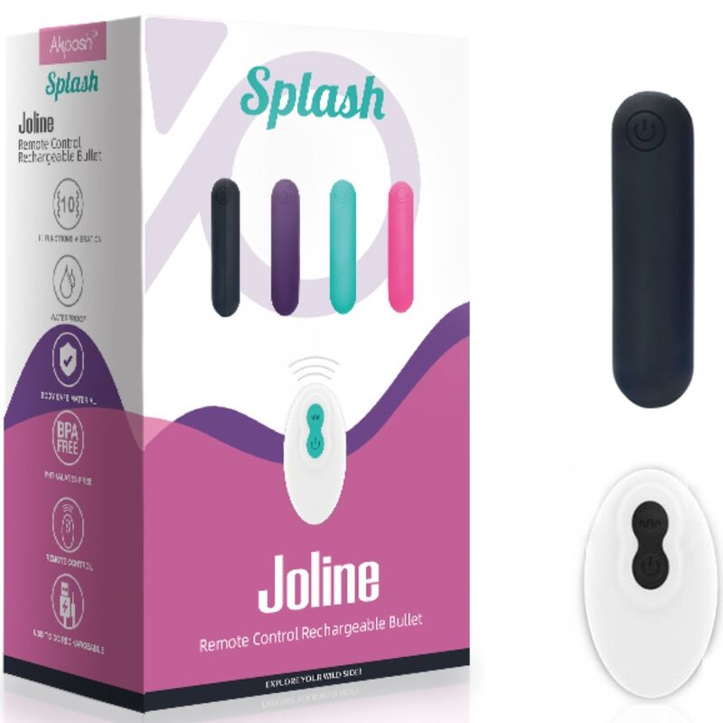 ARMONY - SPLASH JOLINE VIBRADOR BALA SILICONE CONTROLE REMOTO 10 VIBRAÇÕES 65 X 15 CM PRETO - Image 5