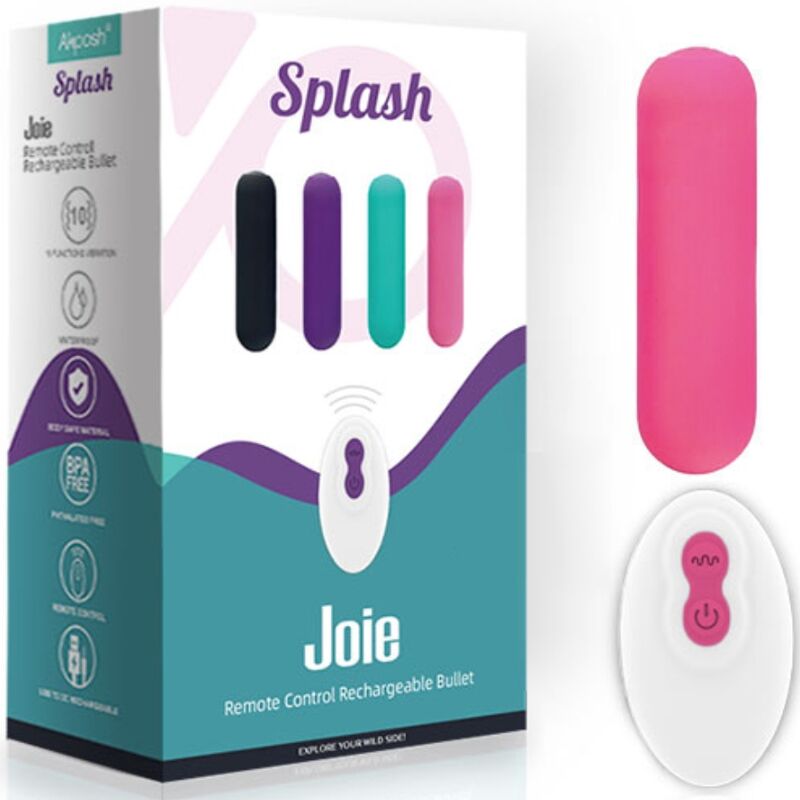 ARMONY - SPLASH JOIE VIBRADOR BULLET SILICONE CONTROLE REMOTO 10 VIBRAÇÕES 75 X 19 CM ROSA - Image 5