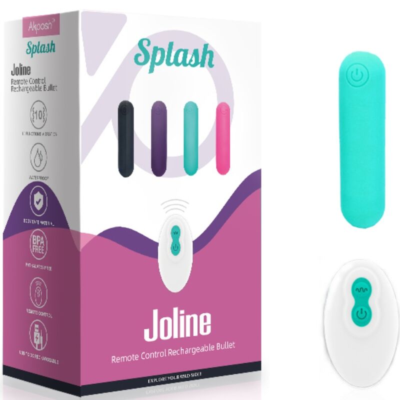 ARMONY - SPLASH JOLINE VIBRADOR BULLET SILICONE CONTROLE REMOTO 10 VIBRAÇÕES 65 X 15 CM VERDE - Image 5
