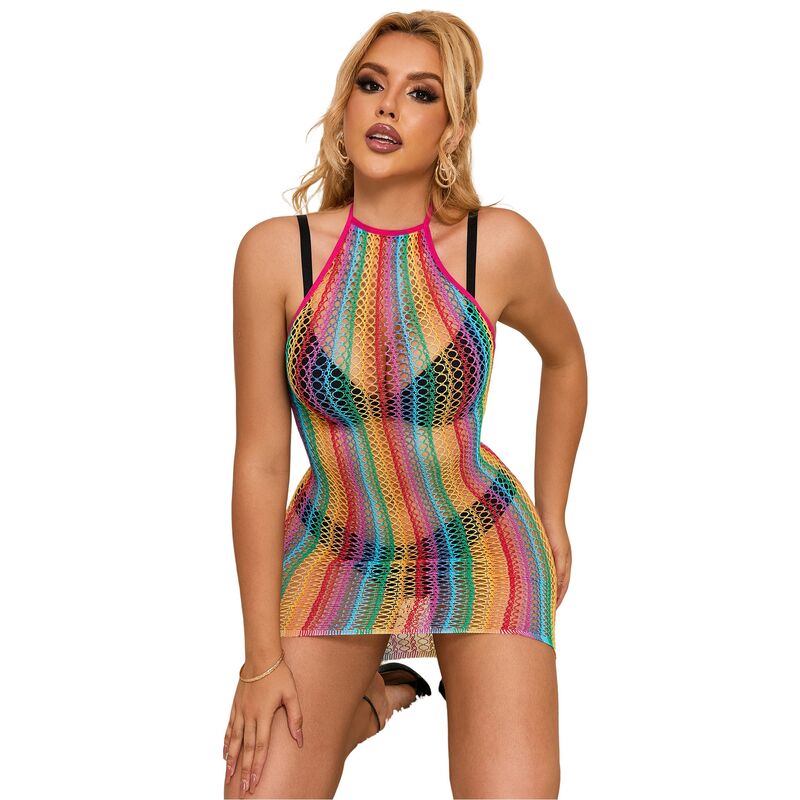 SUBBLIME - 952341 VESTIDO RAINBOW FISHNET TAMANHO ÚNICO - Image 3