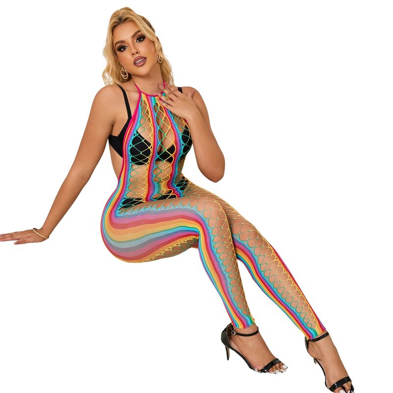 SUBBLIME - 952358 BODYSTOCKING COM DECOTE HALTER E MALHA ARCO-ÍRIS XS/M - Image 5