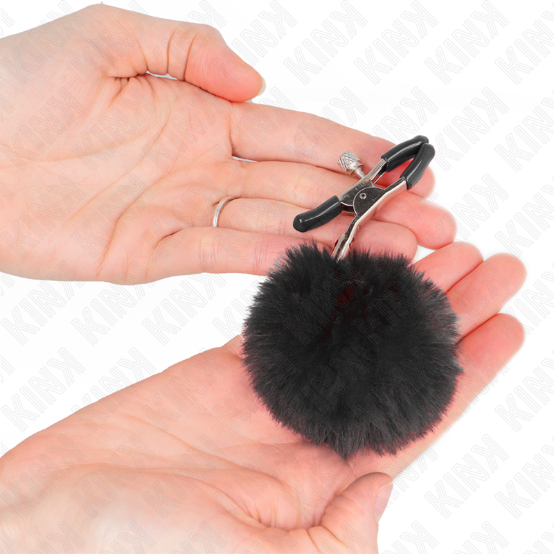 KINK - GRAMPO DE BOLA DE PELE FALSA PRETO 6 CM - Image 3