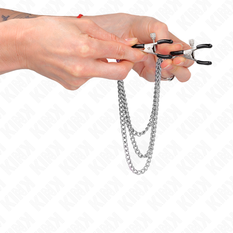 KINK - PINÇAS PARA BICOS COM 3 CORRENTES PRATA 20/23/28 CM - Image 4