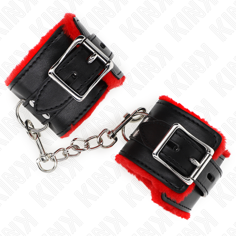 KINK - PULSO FORRO DE PELE COM FUROS QUADRADOS CINTO VERMELHO E PRETO AJUSTÁVEIS 17-29 CM X 6 CM - Image 4