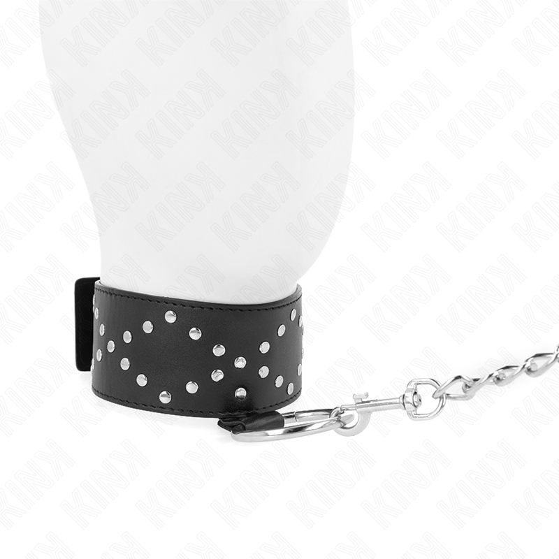 KINK - COLAR 65 CM COM TRELA COM PREGOS PRATA MODELO 3 AJUSTÁVEL 36-43 CM X 5 CM - Image 3