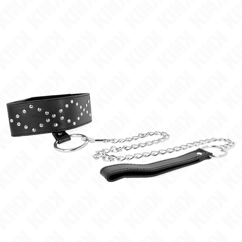 KINK - COLAR 65 CM COM TRELA COM PREGOS PRATA MODELO 3 AJUSTÁVEL 36-43 CM X 5 CM - Image 4