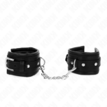 KINK - RETENÇÕES DE PULSO COM FIVELA DE RHINESTONE PRETO AJUSTÁVEIS 25-32 CM X 5,5 CM