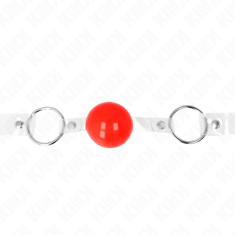 KINK - BOLA PVC TRANSPARENTE VERMELHA MORDAÇA 4 CM AJUSTÁVEL - Image 4