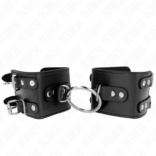 KINK - PUNHOS FIXOS COM ANEL E PRETOS AJUSTÁVEIS PRETOS 17-22 CM X 6,5 CM