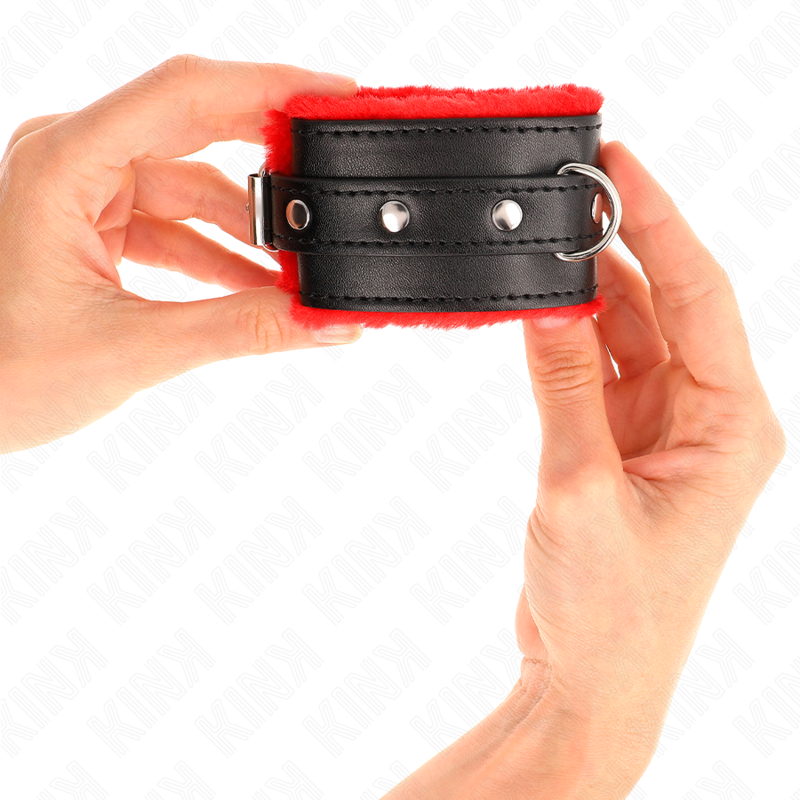 KINK - PULSO PREMIUM FORRO DE PELE VERMELHO COM CINTO PRETO AJUSTÁVEL 17-29 CM X 6 CM - Image 4