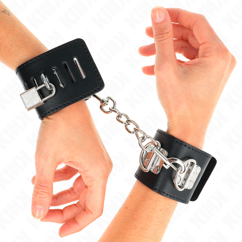 KINK - PUNHOS MULTIPOSIÇÕES COM FECHO DE CADEADO PRETO AJUSTÁVEIS 16-23 CM X 5,5 CM - Image 4