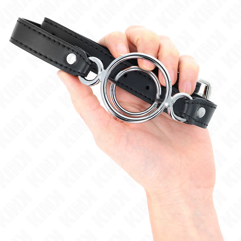 KINK - GAG COM MÚLTIPLOS O-RINGS 5 CM PRETO 63 X 2,5 CM - Image 4