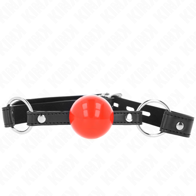 KINK - BOLA MORDAÇA 4 CM COM FECHADURA BOLA VERMELHA ALÇA PRETA 60 x 2 CM - Image 3