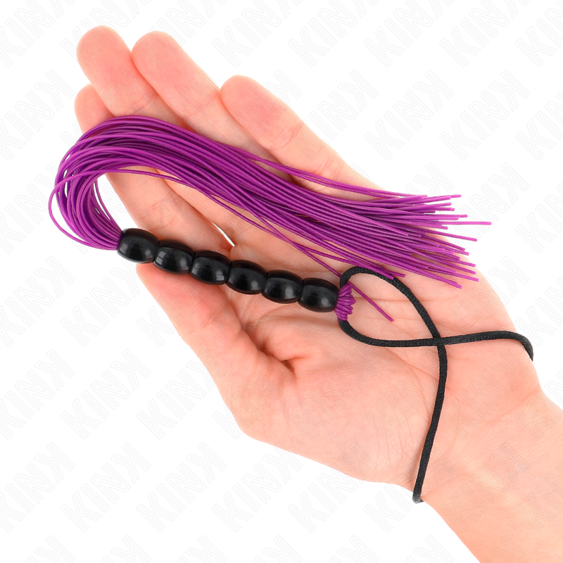 KINK - MINI CHICOTE DE SILICONE COM 6 CONTAS ROXAS 26 CM - Image 3